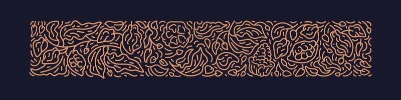Cocoa abstract line plantation. Beans, leaf, fruit vector