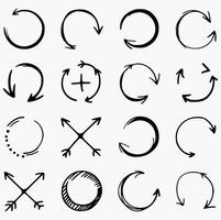 A set of different arrows drawn vector