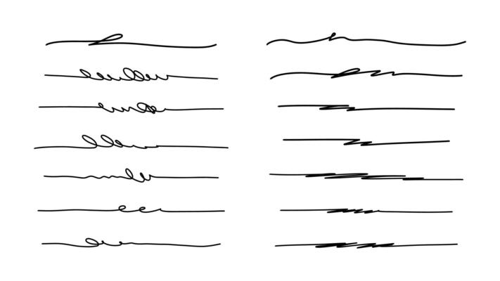 14 Hand Drawn Doodle Highlight Underlines