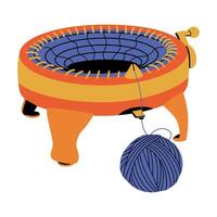 Knitting machine. Hobbies and handmade. vector