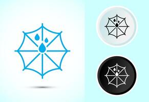 Umbrella icon design illustration in color, black and white style vector