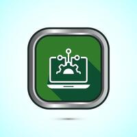 Information technology icon design illustration. Digital tech icon, Green Shadow Button Design vector
