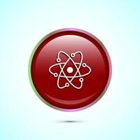 Data science icon design illustration. Big data, digital tech icon, Red Color Round Button Design vector