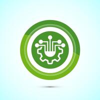 Information technology icon design illustration. Digital tech icon, Green Color Button Design vector