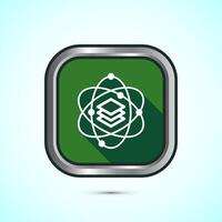 Data science icon design illustration. Big data, digital tech icon, Green Shadow Button Design vector