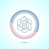 Data science icon design illustration. Big data, digital tech icon, Pastel Color Button Design vector
