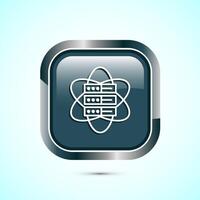 Data science icon design illustration. Big data, digital tech icon, Gray Color Square Button Design vector