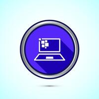 Information technology icon design illustration. Digital tech icon, Blue Shadow Button Design vector