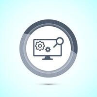 Information technology icon design illustration. Digital tech icon, Gray Color Button Design vector