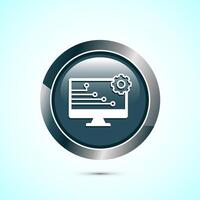 Information technology icon design illustration. Digital tech icon, Gray Color Round Button Design vector