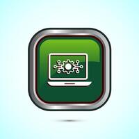 Information technology icon design illustration. Digital tech icon, Green Color Square Button Design vector