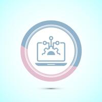 Information technology icon design illustration. Digital tech icon, Pastel Color Button Design vector