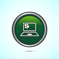 Information technology icon design illustration. Digital tech icon, Green Color Round Button Design vector
