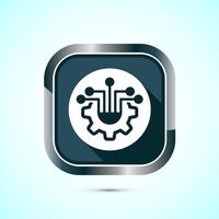 Information technology icon design illustration. Digital tech icon, Gray Shadow Button Design vector