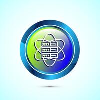 Data science icon design illustration. Big data, digital tech icon, Glossy Round Button Design vector