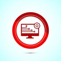 Information technology icon design illustration. Digital tech icon, Red Color Button Design vector