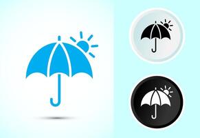Umbrella icon design in color, black and white style vector