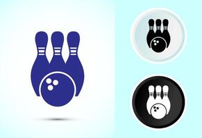 Bowling icon, Bowling ball and pin icon design illustration for web vector