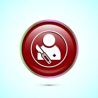 Surgeon surgery icon design illustration, Medical icon sign. Red Color Round Button Design vector