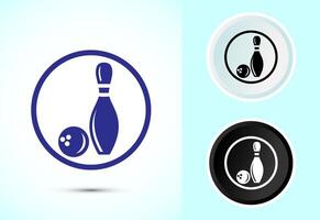 Bowling ball and pin icon design for web and mobile application vector