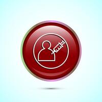 Vaccination, vaccine icon design illustration. Medical and healthcare Icon. Red Color Round Button Design vector
