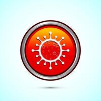 Virus, bacteria icon design illustration. Microbe bacteria sign. Orange Color Round Button Design vector