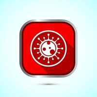Virus, bacteria icon design illustration. Microbe bacteria sign. Red Shadow Button Design vector