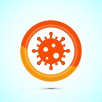 Virus, bacteria icon design illustration. Microbe bacteria sign. Orange Color Button Design vector