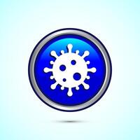 Virus, bacteria icon design illustration. Microbe bacteria sign. Blue Color Round Button Design vector