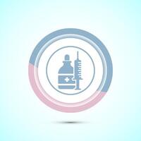Vaccination, vaccine icon design illustration. Medical and healthcare Icon. Pastel Color Button Design vector