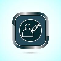 Vaccination, vaccine icon design illustration. Medical and healthcare Icon. Gray Shadow Button Design vector