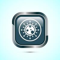 Virus, bacteria icon design illustration. Microbe bacteria sign. Gray Color Square Button Design vector
