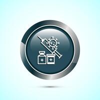 Vaccination, vaccine icon design illustration. Medical and healthcare Icon. Gray Color Round Button Design vector