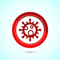 Virus, bacteria icon design illustration. Microbe bacteria sign. Red Color Button Design vector
