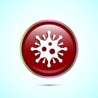 Virus, bacteria icon design illustration. Microbe bacteria sign. Red Color Round Button Design vector