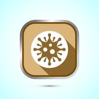 Virus, bacteria icon design illustration. Microbe bacteria sign. Gold Shadow Button Design vector
