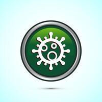 Virus, bacteria icon design illustration. Microbe bacteria sign. Green Color Round Button Design vector