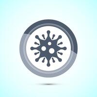 Virus, bacteria icon design illustration. Microbe bacteria sign. Gray Color Button Design vector