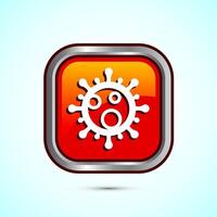 Virus, bacteria icon design illustration. Microbe bacteria sign. Orange Color Square Button Design vector