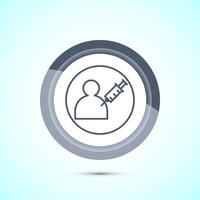 Vaccination, vaccine icon design illustration. Medical and healthcare Icon. Gray Color Button Design vector