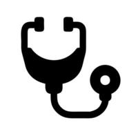 A black and white illustration of a stethoscope vector