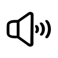 A black and white icon of a speaker vector