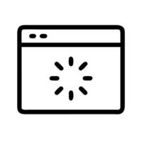 A black and white icon of a computer screen vector