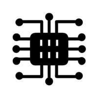 A black and white image of a computer chip vector