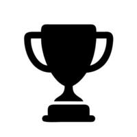 A black and white trophy cup icon on a white background vector