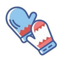 Winter Mittens with Mountain Pattern Icon vector