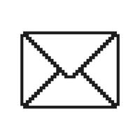 Pixelated Envelope Icon. Email and Communication Symbol in Pixel Art Style. Messaging and Email in Digital Communication. Isolated Illustration vector