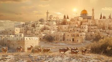 An ancient view of city photo