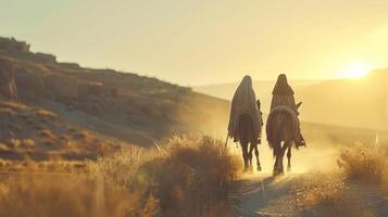 Traveling riding horses photo