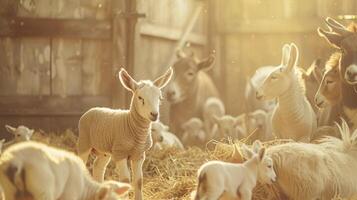 Animals in the Stable Nativity photo